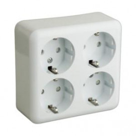 More about Base Multiple 4 Enchufes Cuadrada Superficie BLANCO