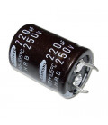 Condensador Electrolitico 220uF 250Vdc medidas 25x35mm 2pin