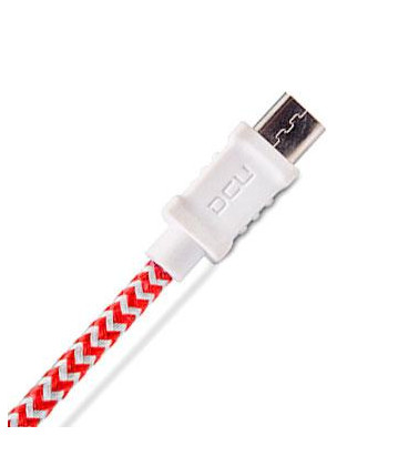 Cable USB 2.0 a MicroUSB 1m Blanco/Rojo