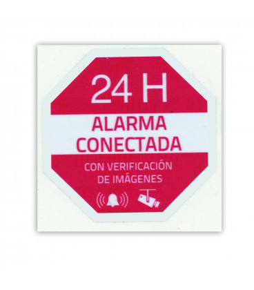 Adhesivo de vinilo serigrafiado ALARMA CONECTADA