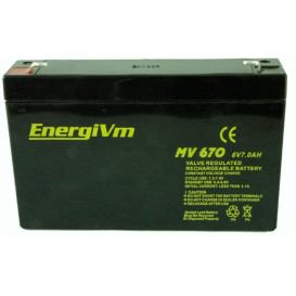 Bateria PLOMO 6V 7Ah AGM  151x34x100mm ENERGIVM