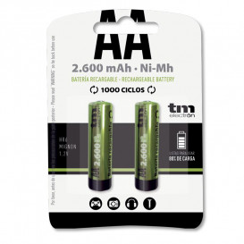 Bateria R06 AA 2600mA 1,2V NiMh (precio Blister 2 unidades)