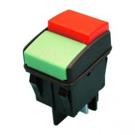 Interruptor Pulsador Doble Verde/Rojo 1cto 16A/250