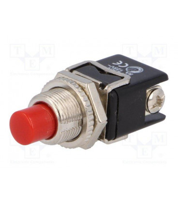 Pulsador de Presion 1 Cto. OFF-(ON) 4A/250Vac Boton Rojo con