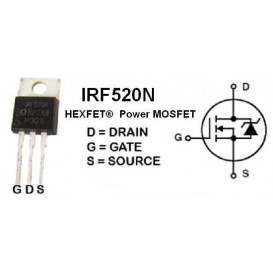 More about IRF520NPBF Transistor N-MosFet 100V 48W TO220