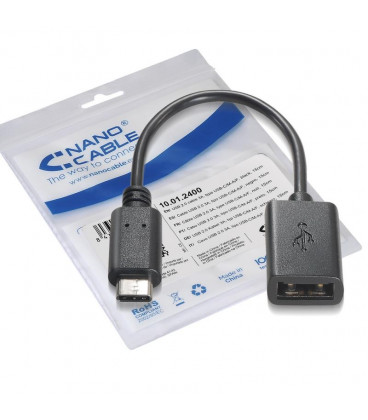 Cable USB 2.0 A/H a USB-C OTG 0,15cm