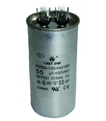 Condensador Aire Acondicionado 55uF 450V 50x100mm