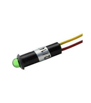 Piloto LED 5mm 12Vdc color Verde con cable de 150mm
