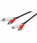 Cable RCA 2 Machos a 2 RCA Hembras 2,5metros