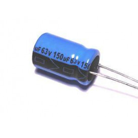 Condensador Electrolitico 150uF 63Vdc medidas 10x16mm Radial