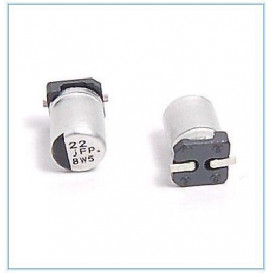 Condensador Electrolitico SMD 22uF 6,3Vdc medidas 4x5,3mm