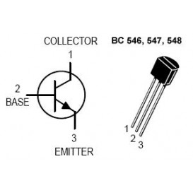 More about BC546B Transistor NPN 65V 100mA 500mW capsula TO92