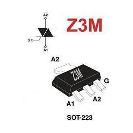 Z0103MN-SMD Triac Z3M-SMD 600V 1Amp 3mA SOT223