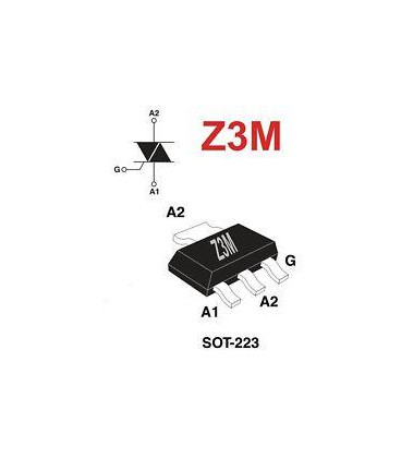 Triac Z3M-SMD 600V 1Amp 3mA SOT223 Z0103MN