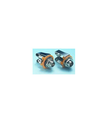 Conector JACK 6,3mm Hembra Stereo Chasis c/tuerca