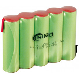 Bateria 6Vdc 2300mA NiMh AAx5 medidas 70x49x14mm