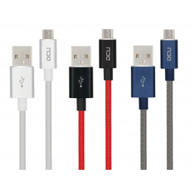 Cable USB 2.0A a MicroUSB Algodon Plata DCU 1m