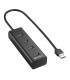 Hub USB 3.0 4Puertos Aluminio NEGRO