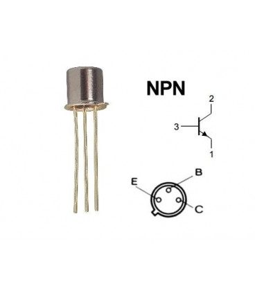 Transistor NPN 45V 200mA 0,75W TO18 BC107B