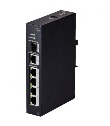 Switch Ethernet 4Puertos 10/100 1Puerto Gigabit Carril DIN