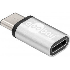 Adaptador USB-C Macho a MicroUSB Hembra PLATA