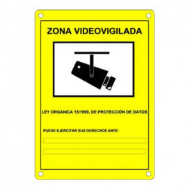 Placa de plastico Zona de Vigilancia AC-CARTEL-ES