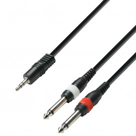 Cable JACK 3,5 ST Macho a 2 JACK 6,3 Mono Macho 6m