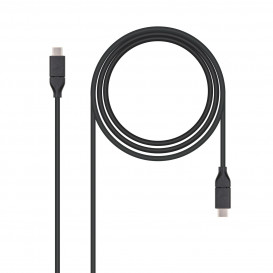 Cable USB-C 3.1 a USB-C 1m 10Gbps Negro