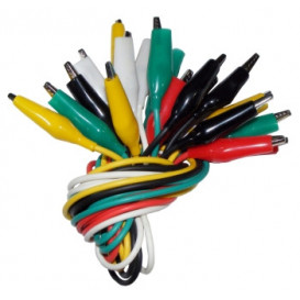 Juego 10 cables de colores con pinzas cocodrilo C-6091