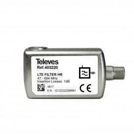 Filtro LTE700 5G Enchufable Conector F 65dB C21-48 47-694MHz