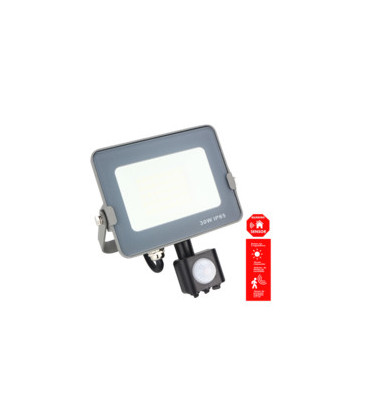 Foco Proyector LED SENSOR PIR 30W IP65 Luz 6000K Blanco