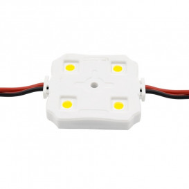 Pack 20 Modulos LED Cuadrados 4Led SMD5050 12V 1W Blanco Frio