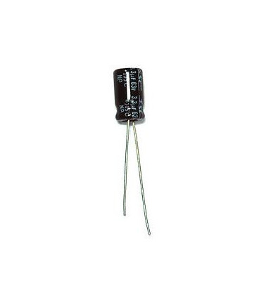 Condensador Electrolitico 3,3uF 63Vdc medidas 5x11mm
