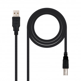 Cable USB A 2.0 a B 4,5m NEGRO NANOCABLE