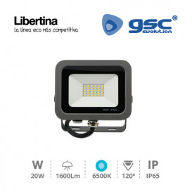 Foco Proyector LED 20W 6500K 1600lm IP65 Gris