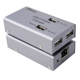 Extensor USB por UTP RJ45 con HUB 4 Puertos