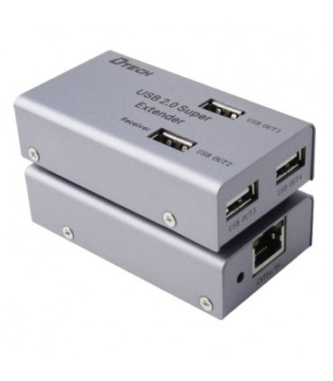 Extensor USB por UTP RJ45 con HUB 4 Puertos