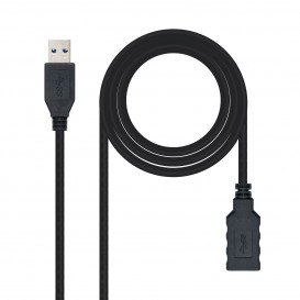 Cable USB 3.0 A Macho a USB A Hembra NEGRO longitud 3m