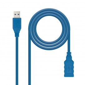 Cable USB 3.0 A Macho a USB A Hembra 2m AZUL