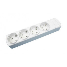 Base Multiple 4 Enchufes Schuko sin cable BLANCO