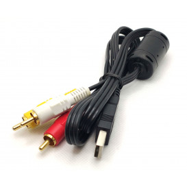 Cable USB 2.0 A/M a 3RCA Machos Ferrita
