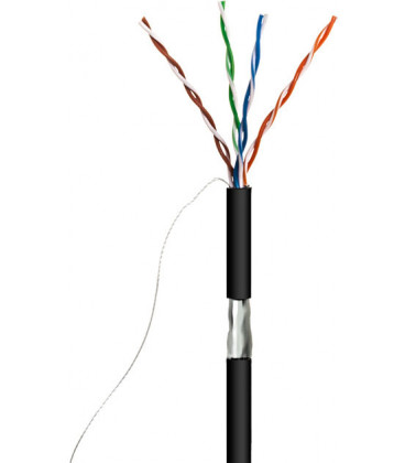 Bobina 305m Cable FTP Cat5e EXTERIOR NEGRO CCA 