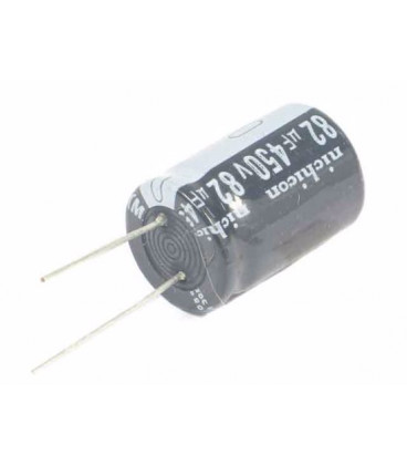 Condensador Electrolitico 82uF 450V 105ÂºC 22x25mm 2Pin