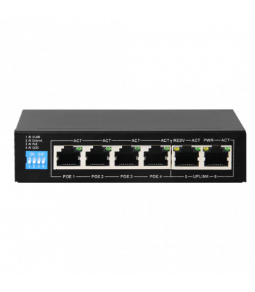 Switch PoE Gigabit  4P 10/100/1000 + 2 Uplink