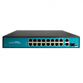 Switch PoE Ethernet 16P 10/100 + 2 Uplink RJ45 + SFP