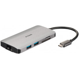 Hub USB-C 8en1 HDMI Ethernet Lector Tarjetas