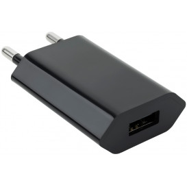 Cargador USB 5V/1A NEGRO NANOCABLE