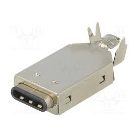 Conector USB-C Macho Recto Soldar Version 3.1