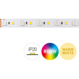 Tira LED RGB+3000K 24V 18W/m 82LED/m IP20 5m