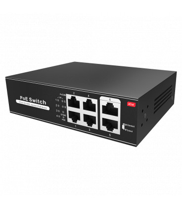 Switch PoE Ethernet  4P 10/100 + 2 Uplink